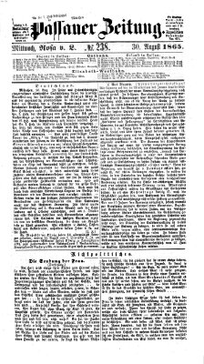 Passauer Zeitung Mittwoch 30. August 1865