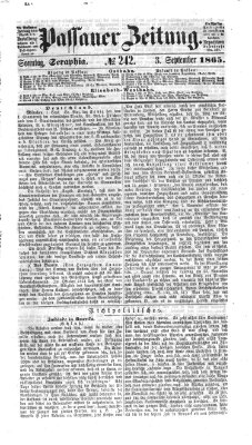 Passauer Zeitung Sonntag 3. September 1865