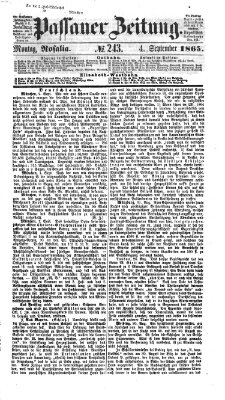 Passauer Zeitung Montag 4. September 1865