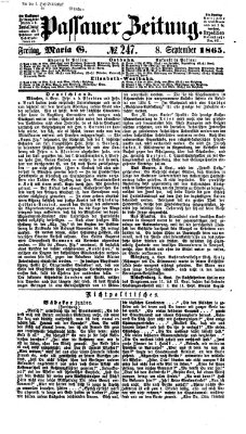 Passauer Zeitung Freitag 8. September 1865