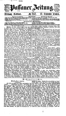 Passauer Zeitung Mittwoch 13. September 1865