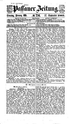 Passauer Zeitung Sonntag 17. September 1865