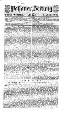 Passauer Zeitung Dienstag 3. Oktober 1865