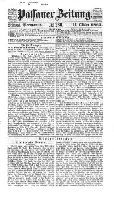Passauer Zeitung Mittwoch 11. Oktober 1865