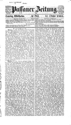 Passauer Zeitung Samstag 14. Oktober 1865