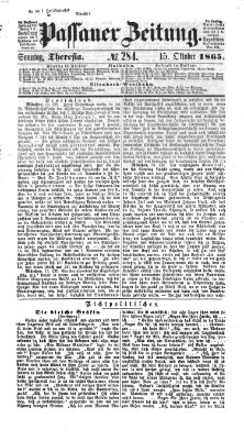 Passauer Zeitung Sonntag 15. Oktober 1865