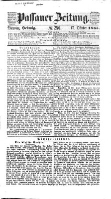 Passauer Zeitung Dienstag 17. Oktober 1865