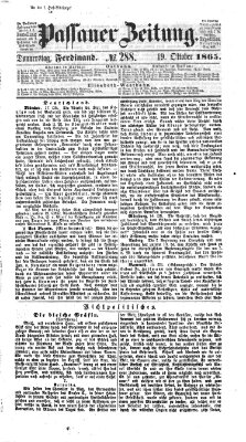 Passauer Zeitung Donnerstag 19. Oktober 1865