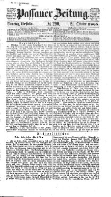 Passauer Zeitung Samstag 21. Oktober 1865