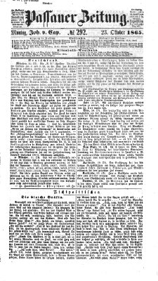 Passauer Zeitung Montag 23. Oktober 1865