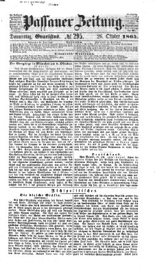 Passauer Zeitung Donnerstag 26. Oktober 1865