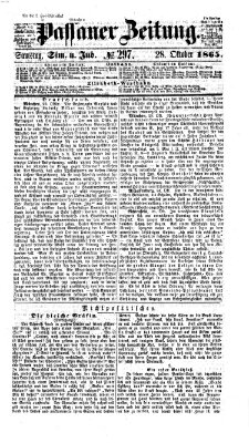 Passauer Zeitung Samstag 28. Oktober 1865