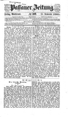 Passauer Zeitung Freitag 10. November 1865