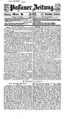 Passauer Zeitung Sonntag 12. November 1865