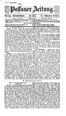 Passauer Zeitung Montag 13. November 1865