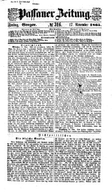 Passauer Zeitung Freitag 17. November 1865