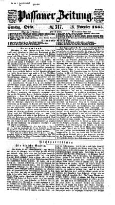 Passauer Zeitung Samstag 18. November 1865