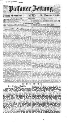 Passauer Zeitung Sonntag 26. November 1865