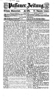 Passauer Zeitung Mittwoch 29. November 1865