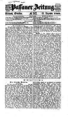 Passauer Zeitung Mittwoch 13. Dezember 1865