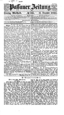 Passauer Zeitung Samstag 16. Dezember 1865