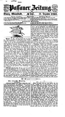 Passauer Zeitung Montag 18. Dezember 1865