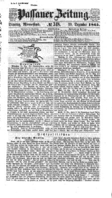 Passauer Zeitung Dienstag 19. Dezember 1865