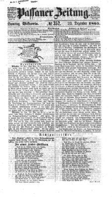 Passauer Zeitung Samstag 23. Dezember 1865