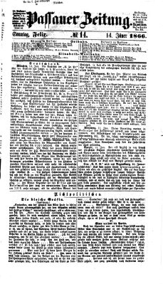 Passauer Zeitung Sonntag 14. Januar 1866