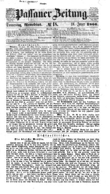 Passauer Zeitung Donnerstag 18. Januar 1866