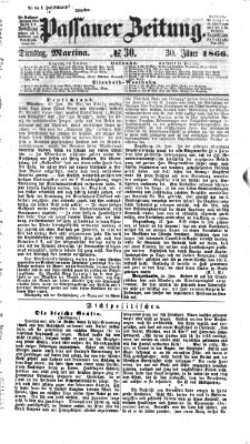 Passauer Zeitung Dienstag 30. Januar 1866