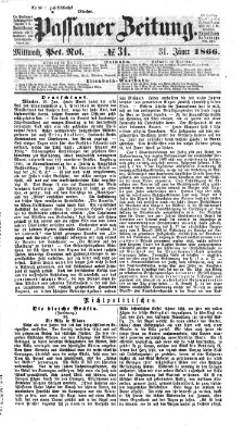 Passauer Zeitung Mittwoch 31. Januar 1866