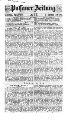 Passauer Zeitung Samstag 3. Februar 1866