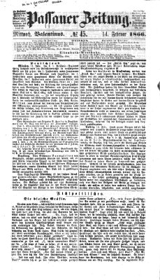 Passauer Zeitung Mittwoch 14. Februar 1866