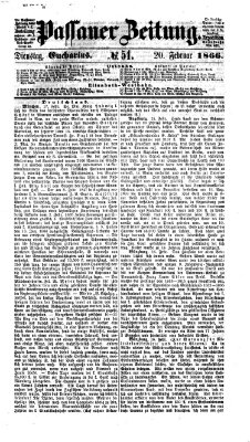 Passauer Zeitung Dienstag 20. Februar 1866