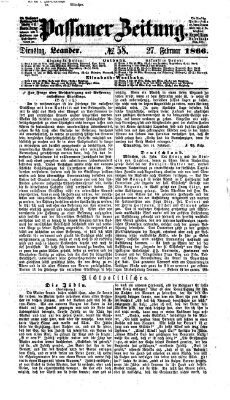 Passauer Zeitung Dienstag 27. Februar 1866