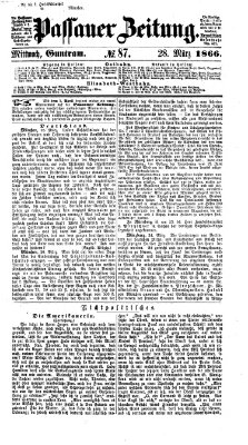 Passauer Zeitung Mittwoch 28. März 1866