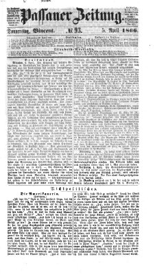 Passauer Zeitung Donnerstag 5. April 1866