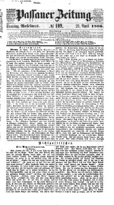 Passauer Zeitung Samstag 21. April 1866