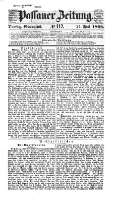 Passauer Zeitung Dienstag 24. April 1866