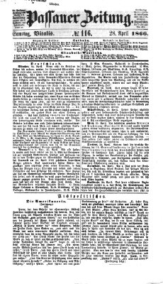 Passauer Zeitung Samstag 28. April 1866