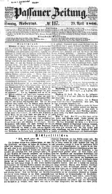 Passauer Zeitung Sonntag 29. April 1866