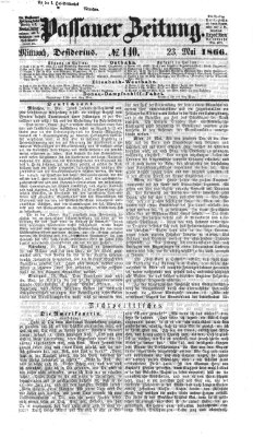 Passauer Zeitung Mittwoch 23. Mai 1866