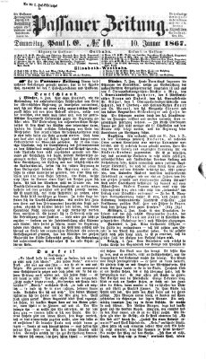 Passauer Zeitung Donnerstag 10. Januar 1867