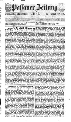 Passauer Zeitung Donnerstag 17. Januar 1867