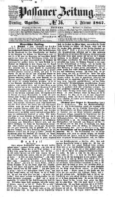 Passauer Zeitung Dienstag 5. Februar 1867