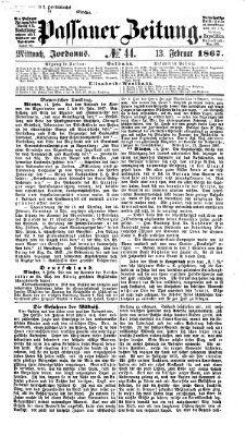 Passauer Zeitung Mittwoch 13. Februar 1867