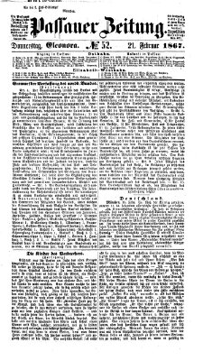 Passauer Zeitung Donnerstag 21. Februar 1867