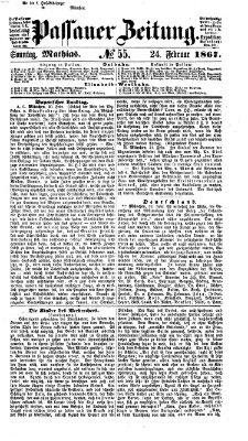 Passauer Zeitung Sonntag 24. Februar 1867