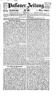 Passauer Zeitung Freitag 1. März 1867